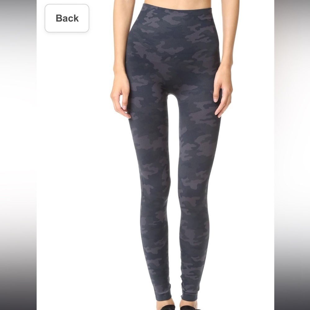SPANX Look At Me Now Leggings in Black Camo Womens Size Large